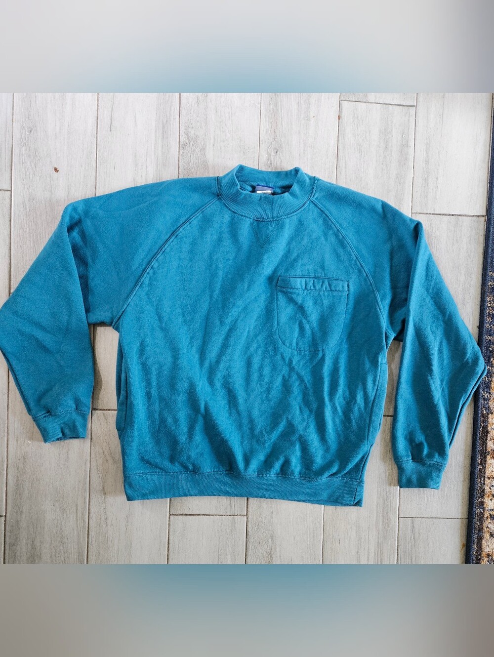 Active Joe Teal Vintage Crewneck Pocket Sweater